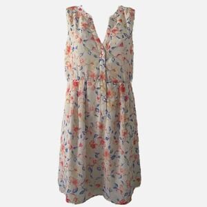 Skies are Blue Sleeveless Button Front Floral Knee Length Dress Size XS